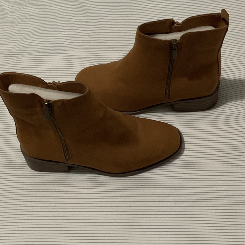 JustFab Tan Ankle Booties